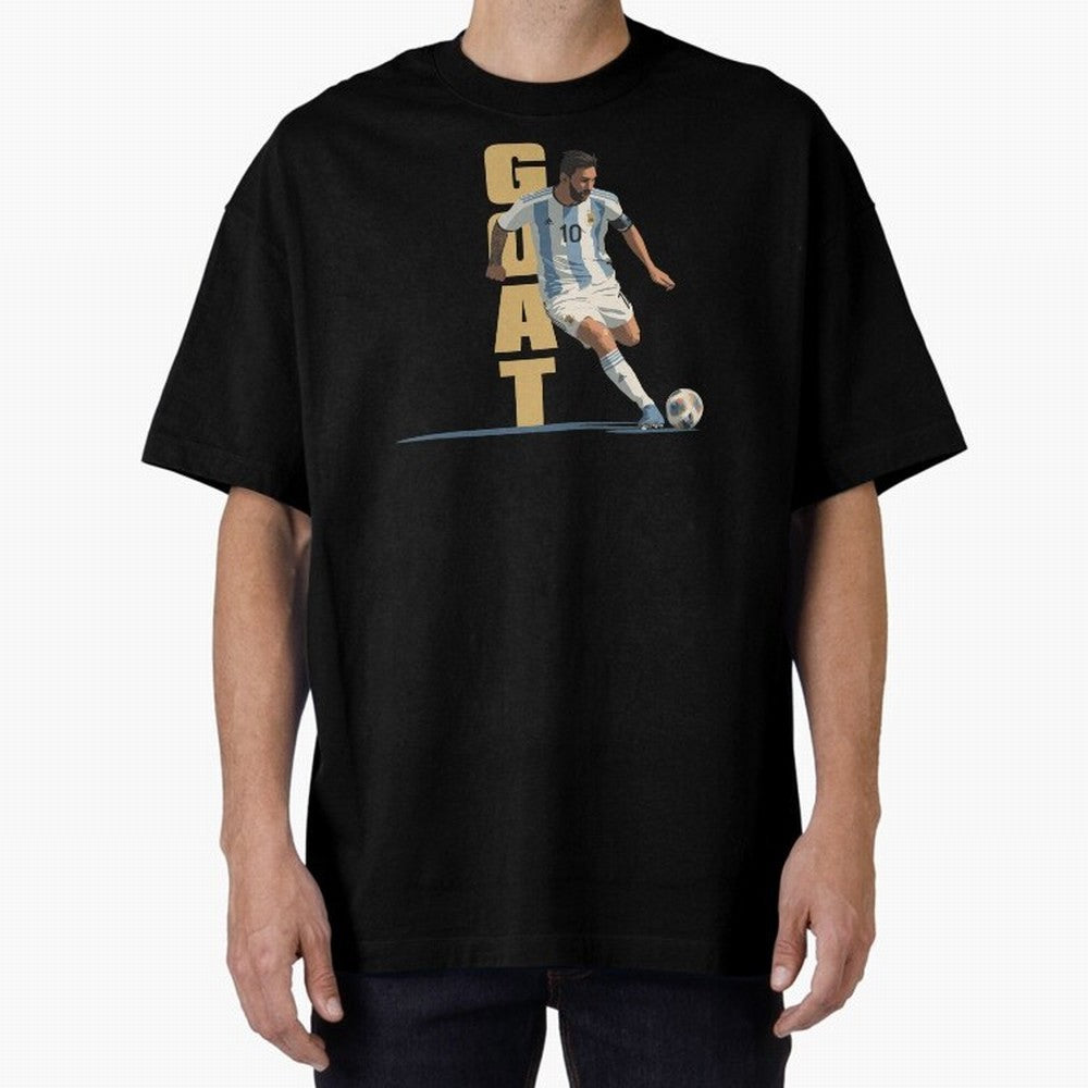 Messi in action GOAT Minimalist Graphic Premium T-Shirt Bring Global Tournament Vibes to Global Football Passion for FIFA World Cup 2026 Group Stage, Celebrating Cristiano Ronaldo, Haaland and CR7, England and Germany, Football Passion, Legendary
