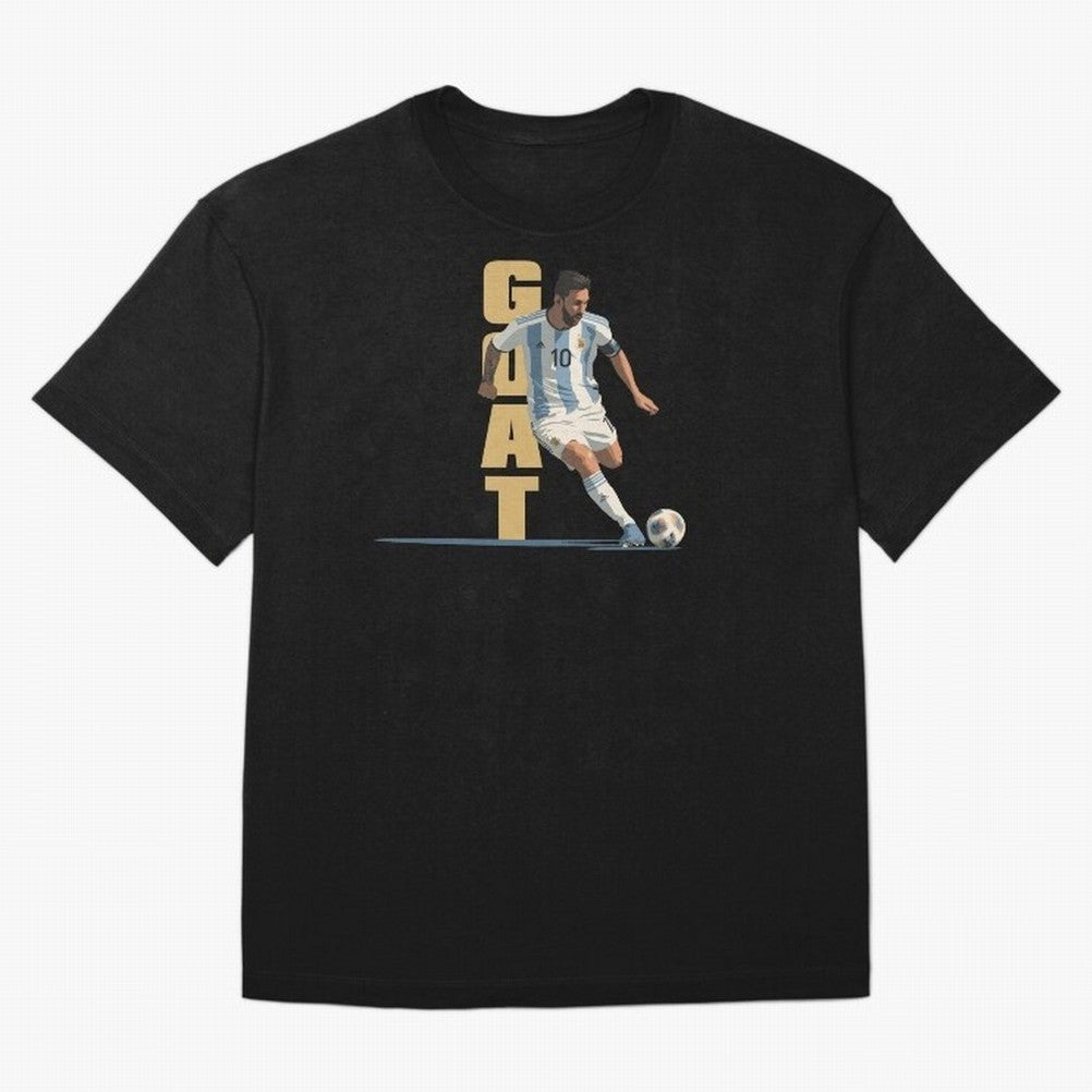 Messi in action GOAT Minimalist Graphic Premium T-Shirt Bring Global Tournament Vibes to Global Football Passion for FIFA World Cup 2026 Group Stage, Celebrating Cristiano Ronaldo, Haaland and CR7, England and Germany, Football Passion, Legendary