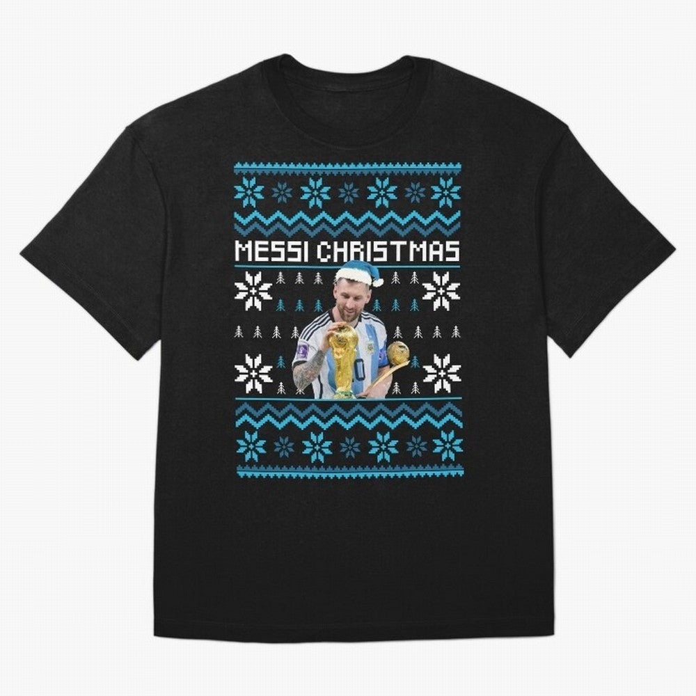Leo Messi Christmas Ugly Sweater Design Classic T-Shirt Upgrade Global Football Passion for FIFA World Cup 2026, Inspired by Haaland and Mbappe, Spain and Netherlands, Match Day Excitement, Supporter Culture, Golden Goals and Global Football