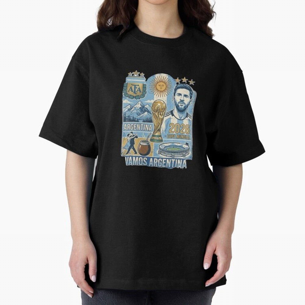 Argentina 2026 ¨C Copa Mundial Spirit Classic T-Shirt Celebrate Soccer Greatness during FIFA World Cup 2026 for Fans of Messi, CR7 and Mbappe and Argentina, France and Brazil, Bringing Match Day Excitement, Supporter Culture, Golden Goals and