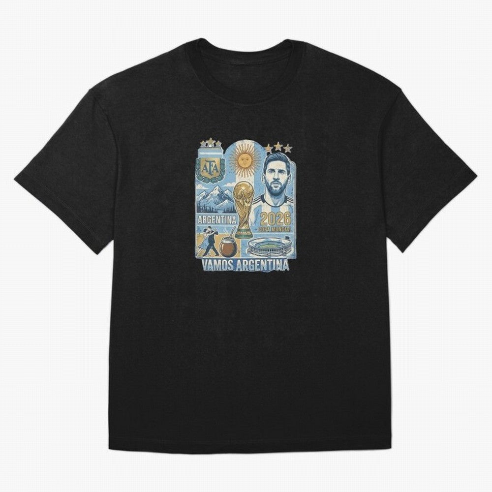 Argentina 2026 ¨C Copa Mundial Spirit Classic T-Shirt Celebrate Soccer Greatness during FIFA World Cup 2026 for Fans of Messi, CR7 and Mbappe and Argentina, France and Brazil, Bringing Match Day Excitement, Supporter Culture, Golden Goals and