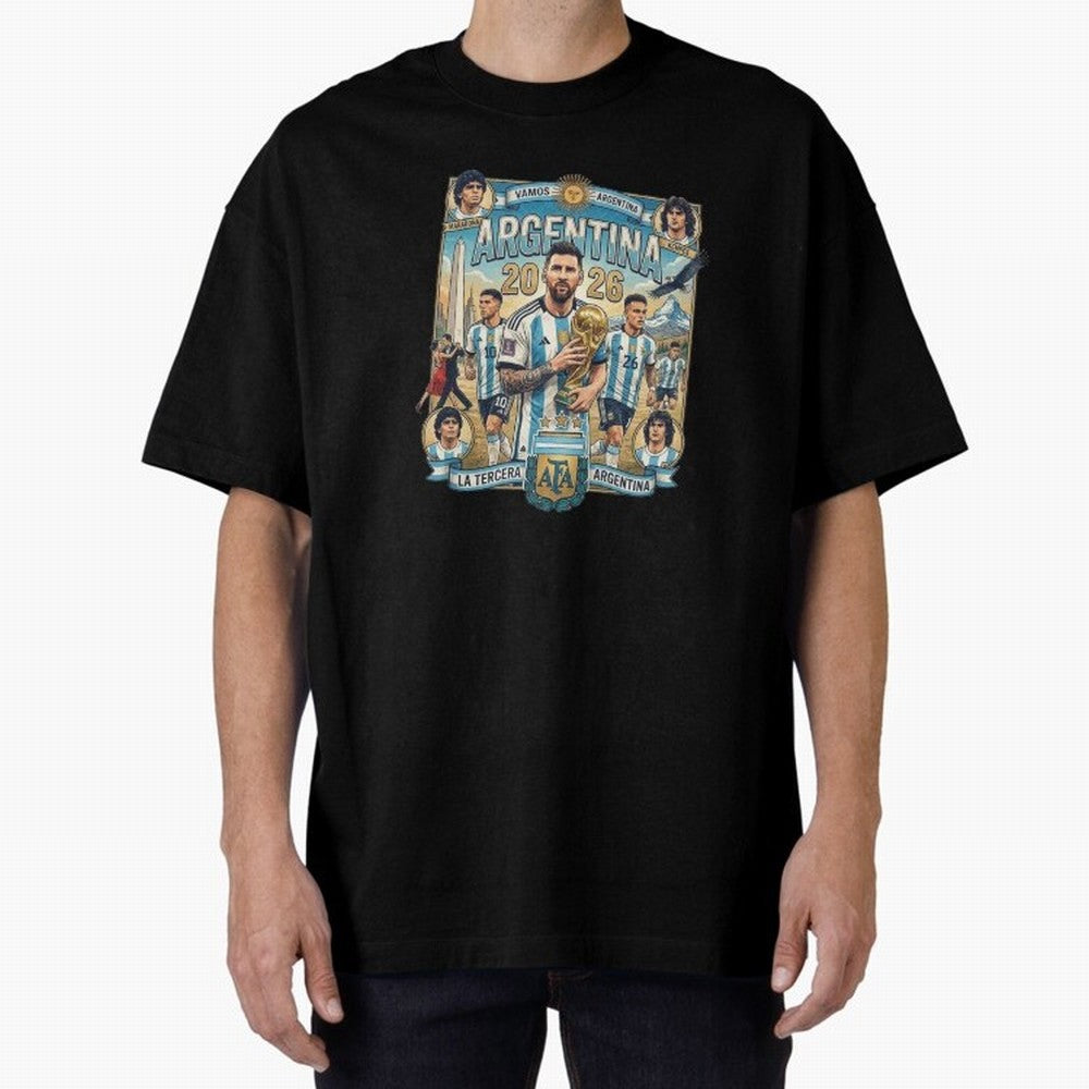 Argentina 2026 ¨C Copa Mundial Spirit Classic T-Shirt Make Your Look Match Global Football Passion for FIFA World Cup 2026, Featuring Neymar, Haaland and Cristiano Ronaldo, England, Vintage Soccer Flavor, Modern Football Stars, National Flags and