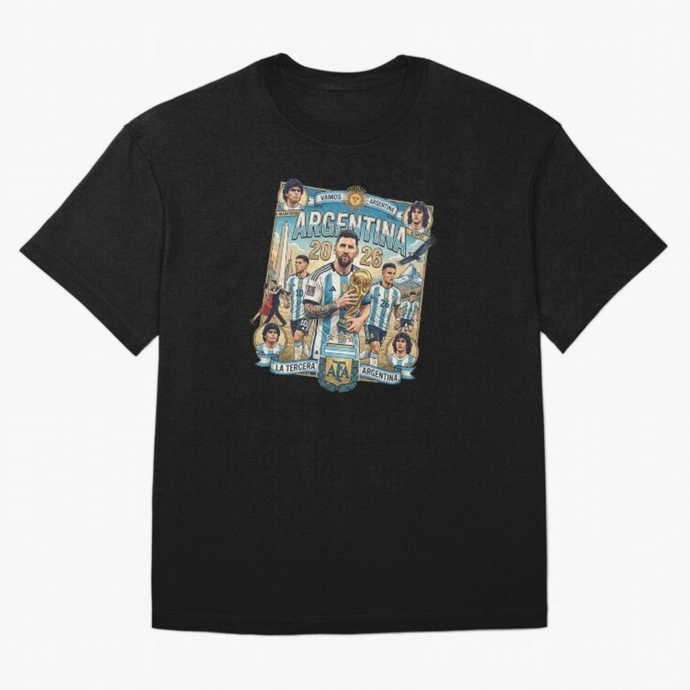 Argentina 2026 ¨C Copa Mundial Spirit Classic T-Shirt Make Your Look Match Global Football Passion for FIFA World Cup 2026, Featuring Neymar, Haaland and Cristiano Ronaldo, England, Vintage Soccer Flavor, Modern Football Stars, National Flags and