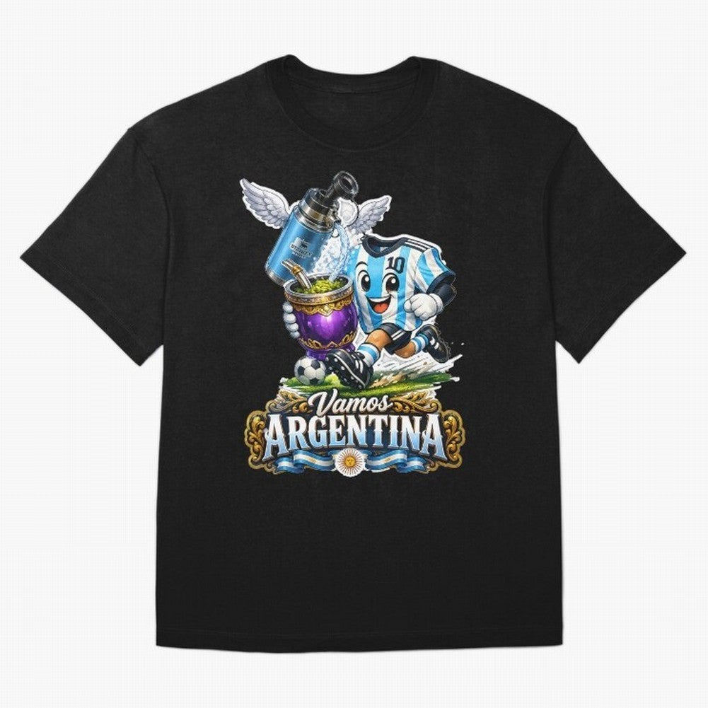 Cancha & Mate Dreams ¨C Argentina Football Heritage - Argentina Football Mate Mascot - Messi 10 Soccer Fan Art Classic T-Shirt Spotlight FIFA World Cup 2026 Spirit, Filled with Spain and Netherlands, CR7 and Messi, Championship Spirit, Famous