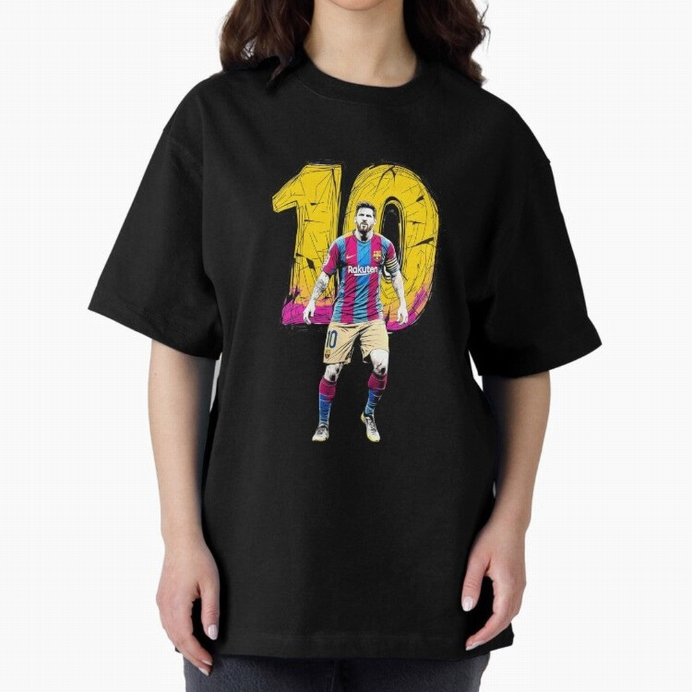 Messi sticker Oversized T-Shirt Celebrate Football Dreams Across the FIFA World Cup 2026 USA Canada Mexico Journey through Mbappe Highlights, Argentina, France and Brazil Pride, Worldwide Fan Energy, Dramatic Goals, Stadium Lights and Championship