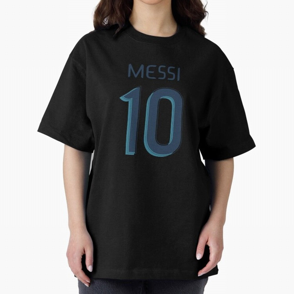 Messi 10 Oversized T-Shirt Honor Football Greatness during FIFA World Cup 2026 Spirit, Driven by Spain, Mbappe and Neymar, Sports Nostalgia, International Competition, Famous Players and Unforgettable Victories; Great for Watch Parties, Sports