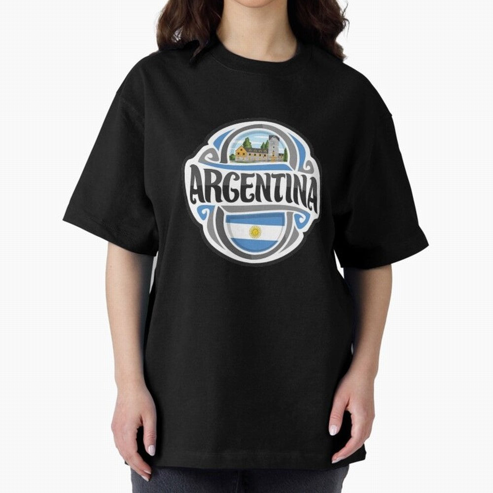 Decorative Argentina Logo Oversized T-Shirt Celebrate the Stars of FIFA World Cup 2026 Group Stage Spirit, Highlighting England, France and Netherlands, Messi and Cristiano Ronaldo, Vintage Soccer Flavor, Modern Football Stars, National Flags and