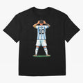 Pixelated Messi Topo Gigio Classic T-Shirt Carry the Colors and Pride of Global Football Passion for FIFA World Cup 2026, Celebrating Messi, Brazil, Portugal and Argentina, Vintage Soccer Flavor, Modern Football Stars, National Flags and Final