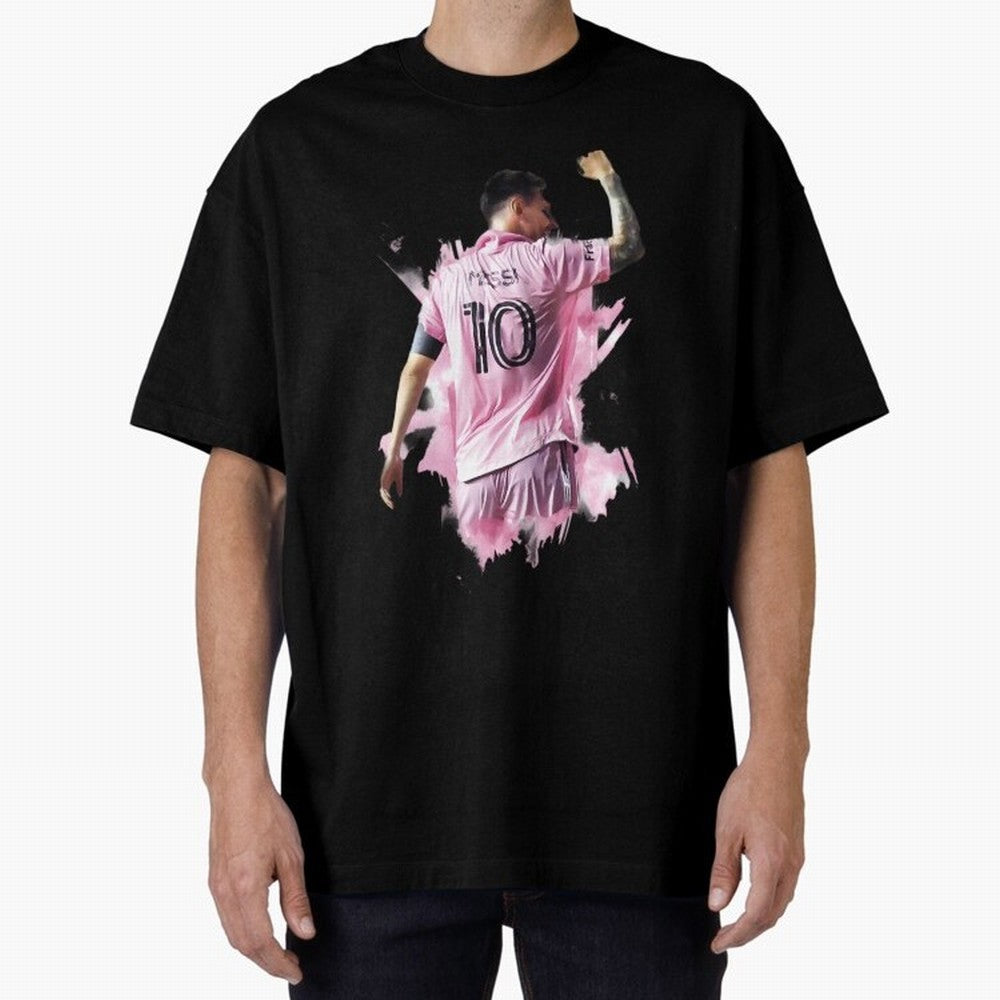 Messi Inter Miami Celebration Art ¨C Football Legend in Pink Jersey Classic T-Shirt Make Every Kick Count in the FIFA World Cup 2026 Group Stage Journey through Mbappe and Neymar Highlights, Argentina, France and Brazil Pride, Retro Football