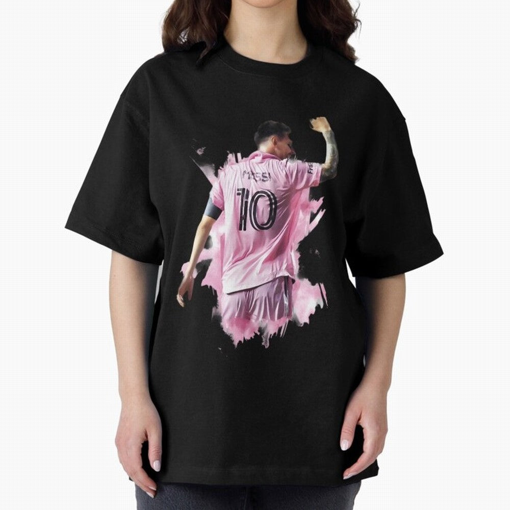 Messi Inter Miami Celebration Art ¨C Football Legend in Pink Jersey Classic T-Shirt Make Every Kick Count in the FIFA World Cup 2026 Group Stage Journey through Mbappe and Neymar Highlights, Argentina, France and Brazil Pride, Retro Football