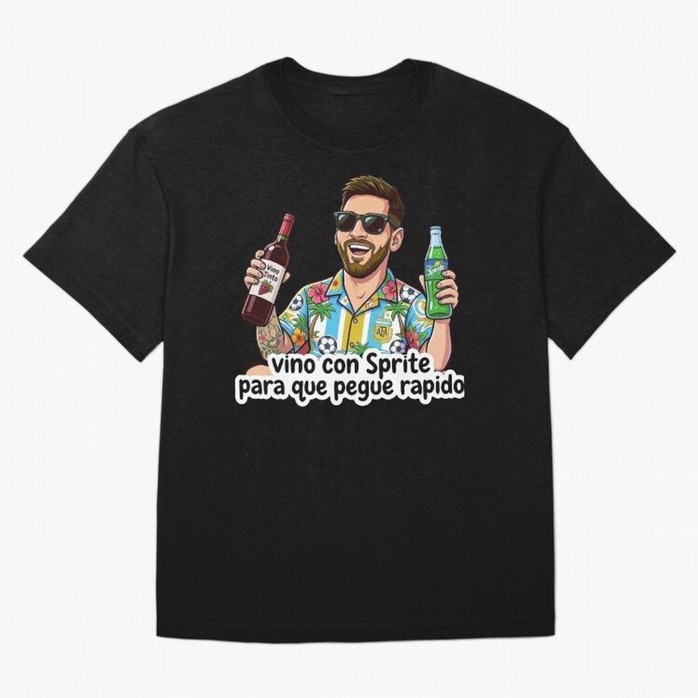 Messi came with a sprite so he could hit fast. Classic T-Shirt Share the FIFA World Cup 2026 Group Stage Journey through Mbappe Highlights, Germany Pride, Goal Celebration Energy, Supporter Heritage, Football Icons and Worldwide Tournament Joy;
