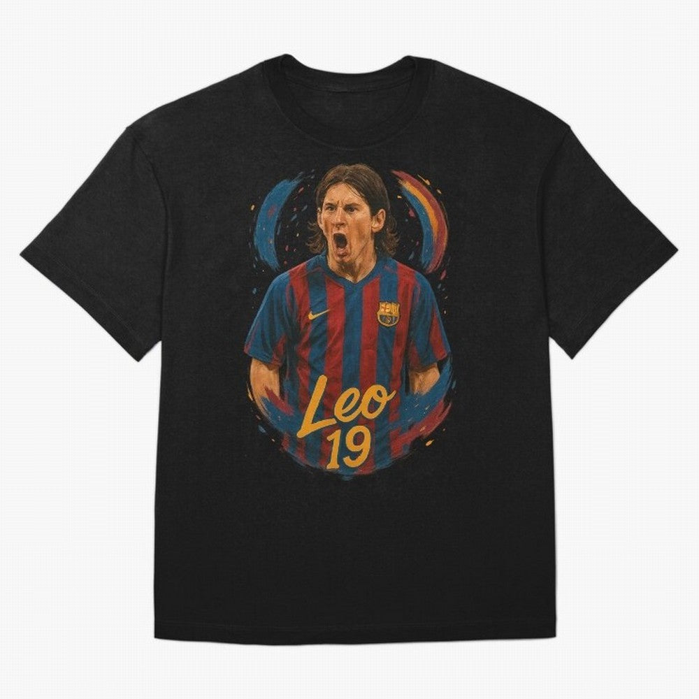 Young Messi Barcelona Art ¨C Rising Legend in Number 19 Tribute	 Classic T-Shirt Keep the Match Day Mood of Global Football Passion for FIFA World Cup 2026 Group Stage, Centered on Haaland, Spain, Classic Soccer Heritage, Championship Pressure, Fan