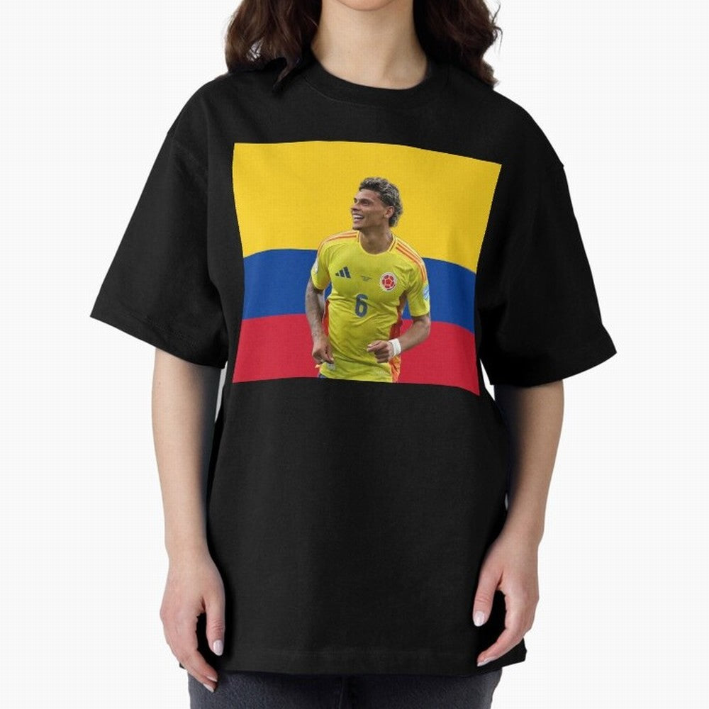 Richard Rios Colombian Flag Oversized T-Shirt Feel International Energy from FIFA World Cup 2026 Centered on CR7, Brazil Energy, Stadium Chants, National Pride, Trophy Dreams and Unforgettable Football Memories; Perfect for People Who Love