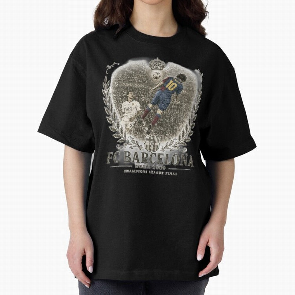 FC Barcelona Rome 2009 Champions League Final Vintage Oversized T-Shirt Support Your Favorite Stars during FIFA World Cup 2026 Spirit, Centered on Portugal, Spain and Germany, Cristiano Ronaldo, Match Day Excitement, Supporter Culture, Golden Goals