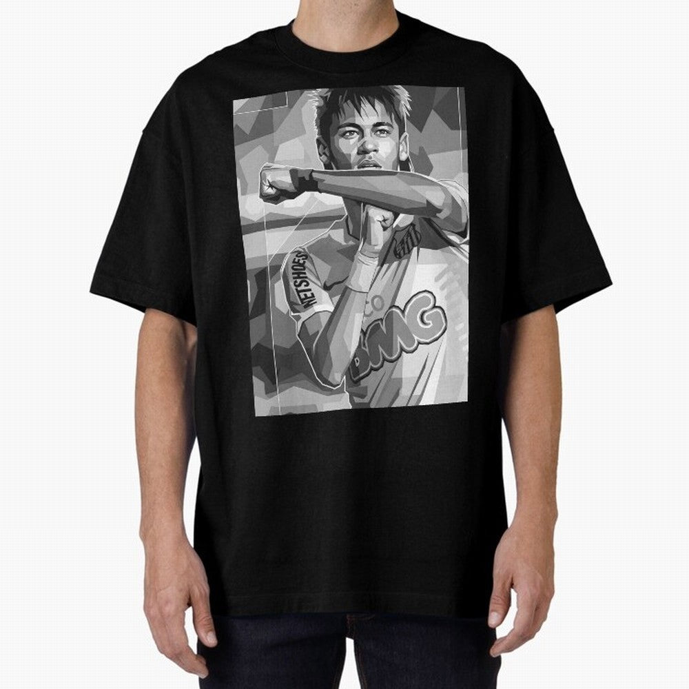 Neymar Grayscale Classic T-Shirt Show Match Day Excitement for FIFA World Cup 2026 USA Canada Mexico Spirit, Capturing France and Portugal, Mbappe, Stadium Memories, Football Loyalty, International Chants and Championship Tradition; Ideal for