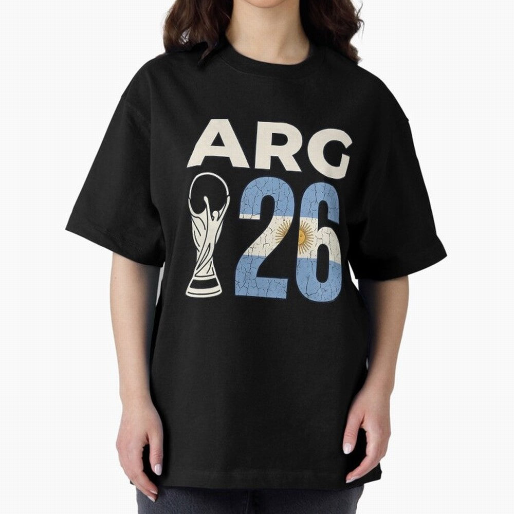 Argentina Football World Cup 2026 - Vintage Arg 26 Flag Design Essential T-Shirt Fuel Your Fan Pride for Global Football Passion for FIFA World Cup 2026 Group Stage, Centered on Messi, Neymar and Mbappe, Germany, Stadium Memories, Football Loyalty,