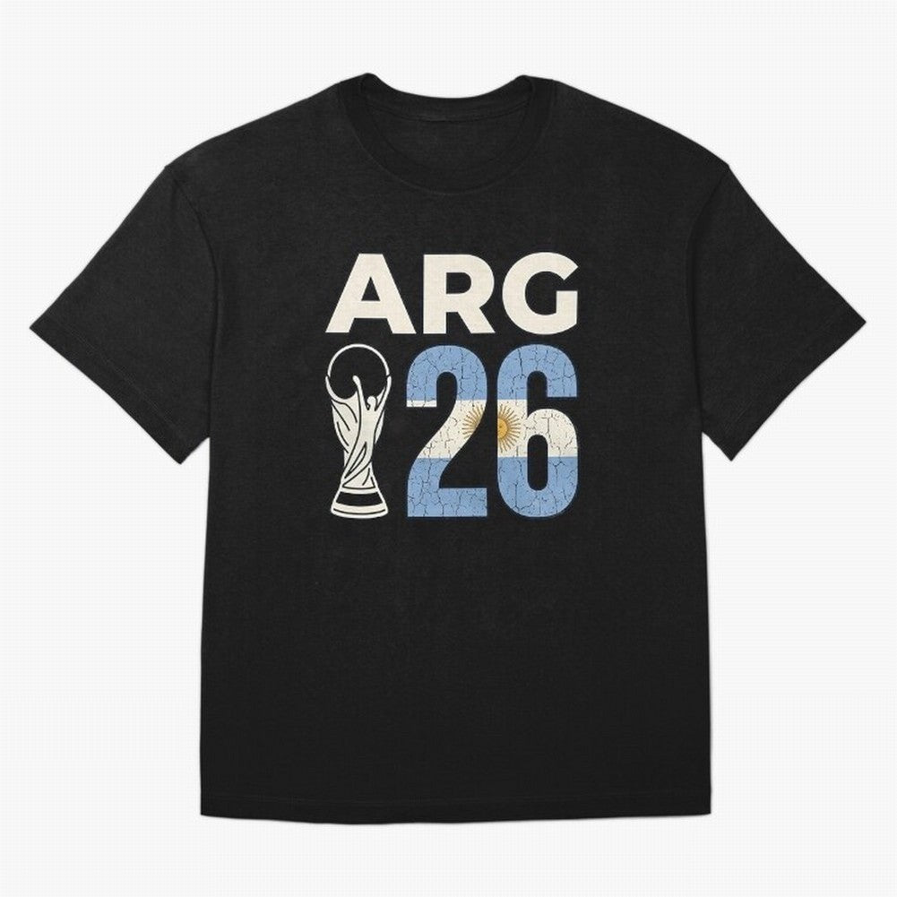 Argentina Football World Cup 2026 - Vintage Arg 26 Flag Design Essential T-Shirt Fuel Your Fan Pride for Global Football Passion for FIFA World Cup 2026 Group Stage, Centered on Messi, Neymar and Mbappe, Germany, Stadium Memories, Football Loyalty,