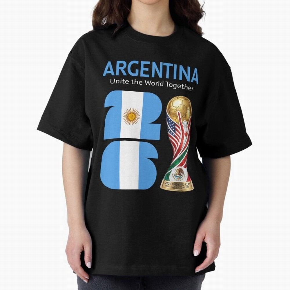 World Cup 2026, ARGENTINA Oversized T-Shirt Carry the Dream of FIFA World Cup 2026 Spirit, Featuring Netherlands, Neymar, Tournament Hype, Historic Matchups, Family Viewing Parties and Global Sports Pride; Built for Supporters Chasing Trophy