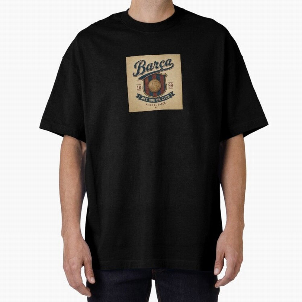Bar?a Oversized T-Shirt Represent the Passion of Match Day Hype around FIFA World Cup 2026 Group Stage, Messi and Cristiano Ronaldo, France and Portugal, Vintage Soccer Flavor, Modern Football Stars, National Flags and Final Night Emotion; Ideal
