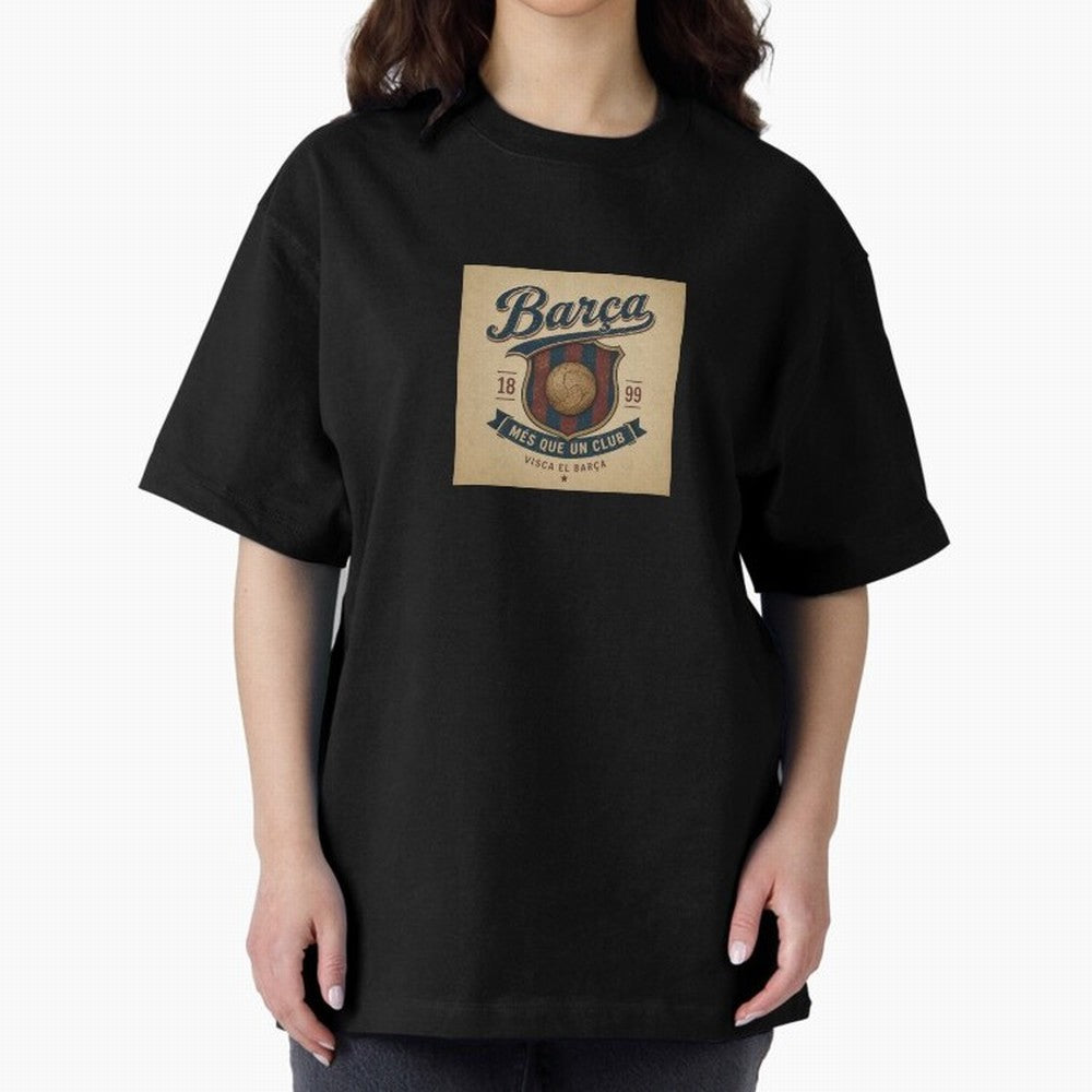 Bar?a Oversized T-Shirt Represent the Passion of Match Day Hype around FIFA World Cup 2026 Group Stage, Messi and Cristiano Ronaldo, France and Portugal, Vintage Soccer Flavor, Modern Football Stars, National Flags and Final Night Emotion; Ideal