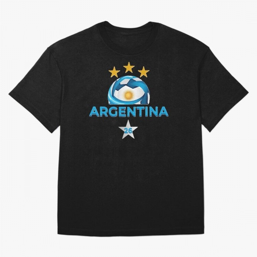 Argentina 2026 Stars Oversized T-Shirt Carry the Colors and Pride of FIFA World Cup 2026 Group Stage for Fans of Mbappe and Neymar and Netherlands, Bringing Soccer Culture, Superstar Moments, National Team Dreams and Competitive Fire; Great for