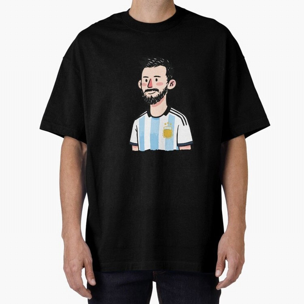 Argentina Soccer Football Player Oversized T-Shirt Stand Proud for Match Day Hype around FIFA World Cup 2026 Group Stage, Messi and Cristiano Ronaldo, Argentina, France and Brazil, Football Festival Excitement, Trophy Ambitions, Country Rivalries