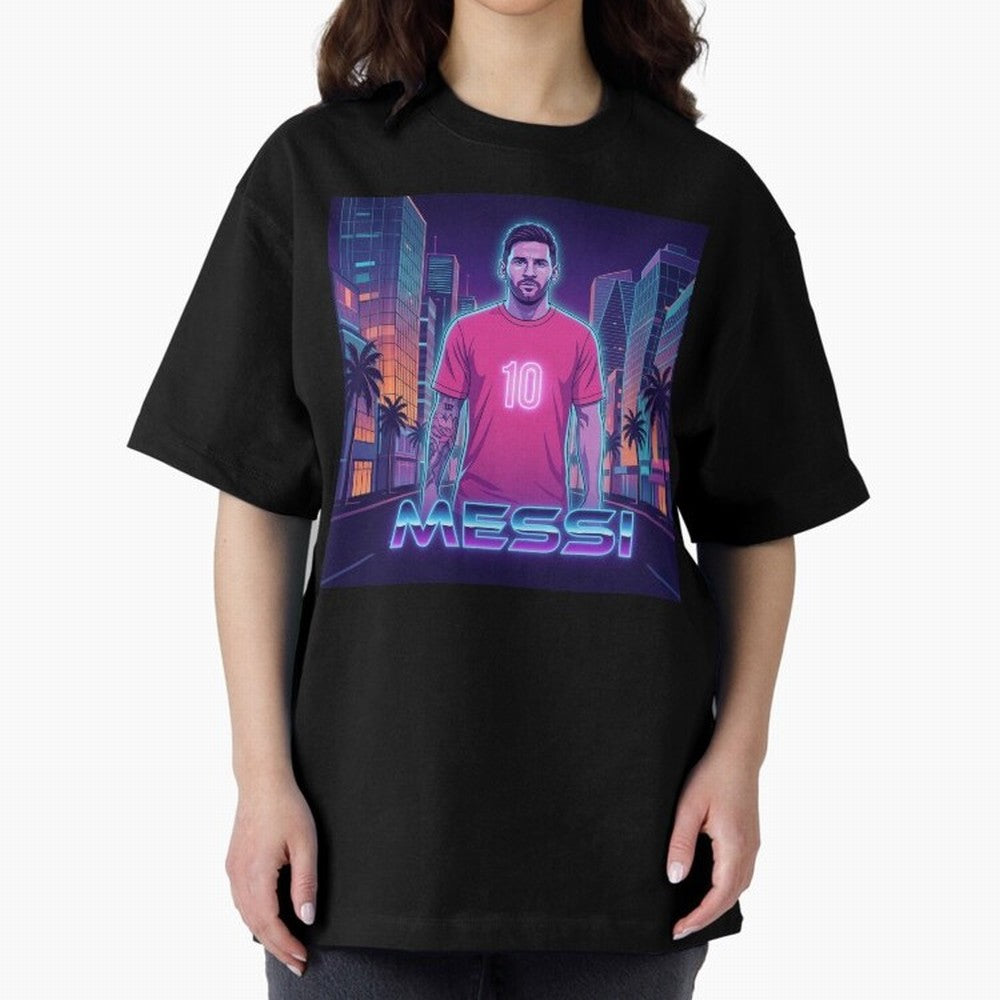 Inter Miami Football Legend Messi Cyberpunk Retro Futurist Design Classic T-Shirt Bring a Champion Mindset to Match Day Hype around FIFA World Cup 2026 USA Canada Mexico, Mbappe, Argentina, France and Brazil, Fan Favorite Moments, National Team