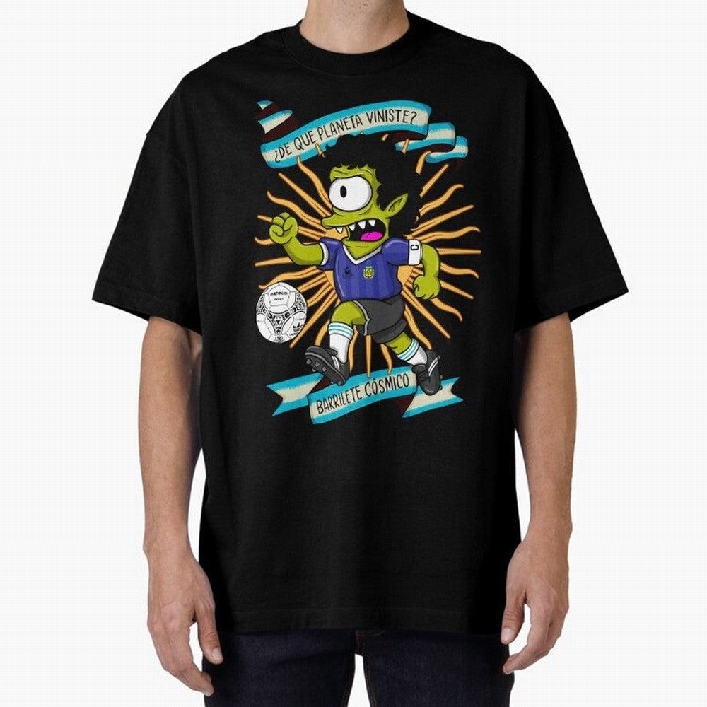 WHAT PLANET DID YOU COME FROM? Oversized T-Shirt Create FIFA World Cup 2026 Spirit, with Portugal, Messi, Neymar and Mbappe, Championship Spirit, Famous Goals, Roaring Crowds and International Football Unity; Perfect for Supporters Who Want Bold