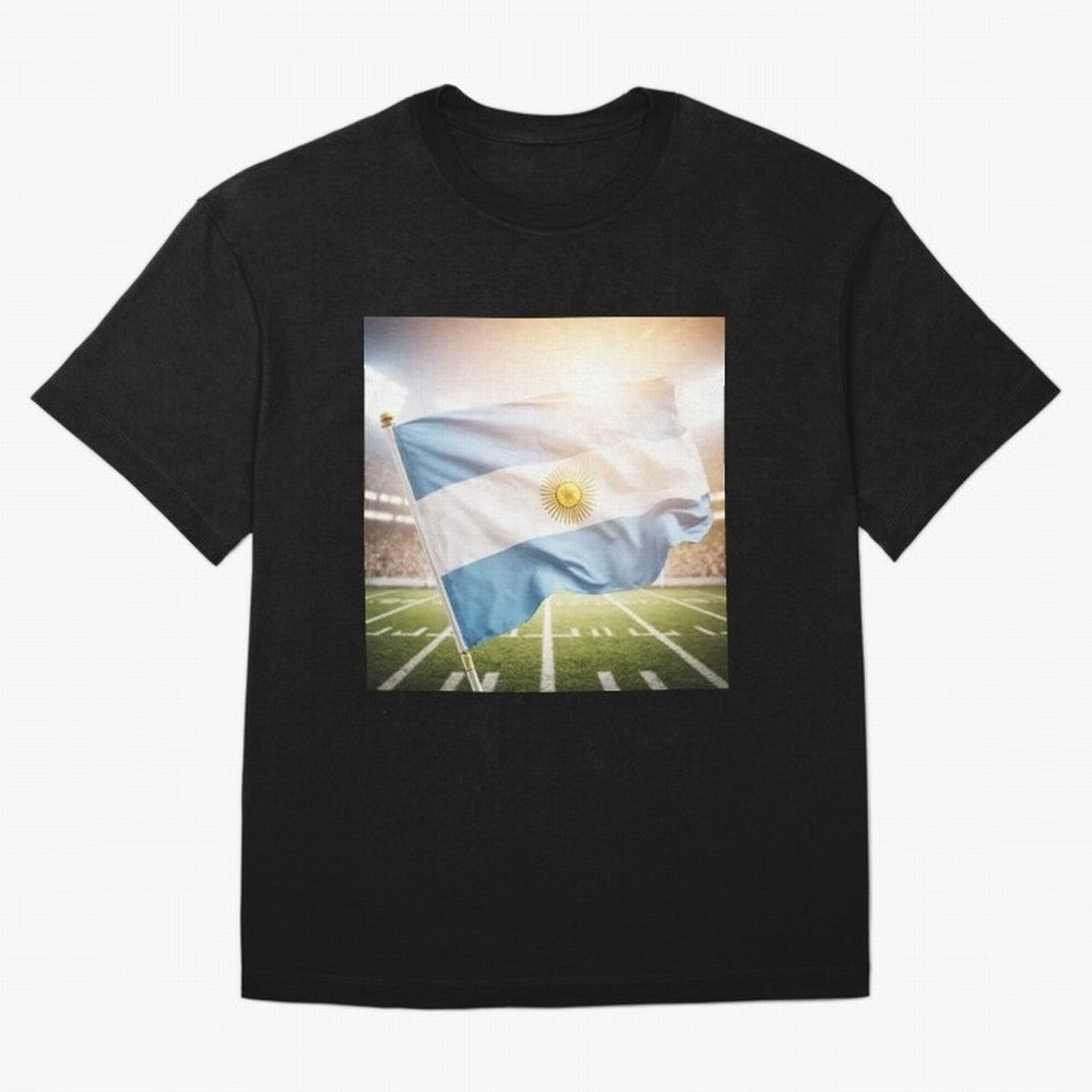 Argentina Flag 3D Football Design ¨C Supporters Argentina Classic T-Shirt Make the Season About FIFA World Cup 2026 USA Canada Mexico for Fans of Neymar, Haaland and Cristiano Ronaldo and Germany, Bringing Stadium Memories, Football Loyalty,