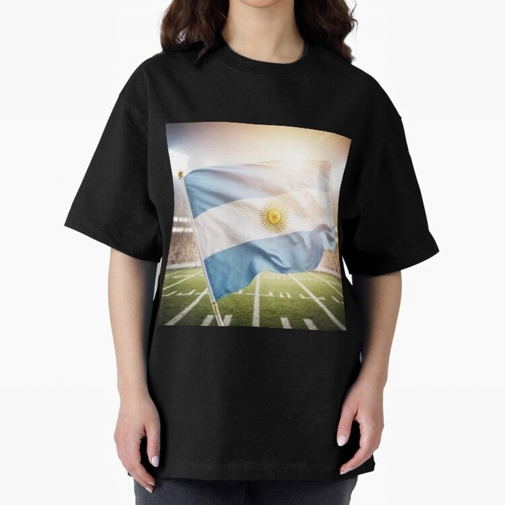 Argentina Flag 3D Football Design ¨C Supporters Argentina Classic T-Shirt Make the Season About FIFA World Cup 2026 USA Canada Mexico for Fans of Neymar, Haaland and Cristiano Ronaldo and Germany, Bringing Stadium Memories, Football Loyalty,