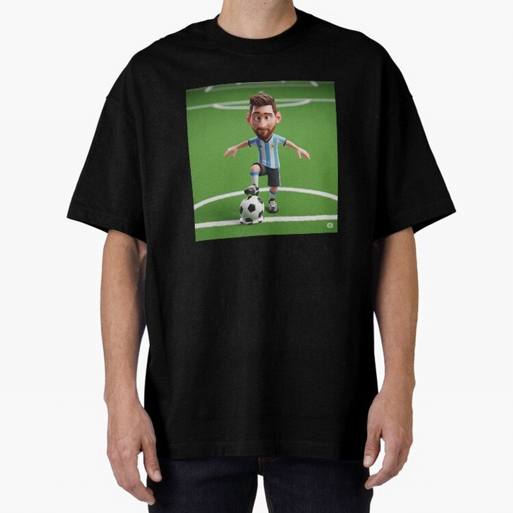 Football Oversized T-Shirt Keep the Match Day Mood of Global Football Passion for FIFA World Cup 2026 Group Stage, Capturing Messi, Portugal, Spain and Germany, Goal Celebration Energy, Supporter Heritage, Football Icons and Worldwide Tournament
