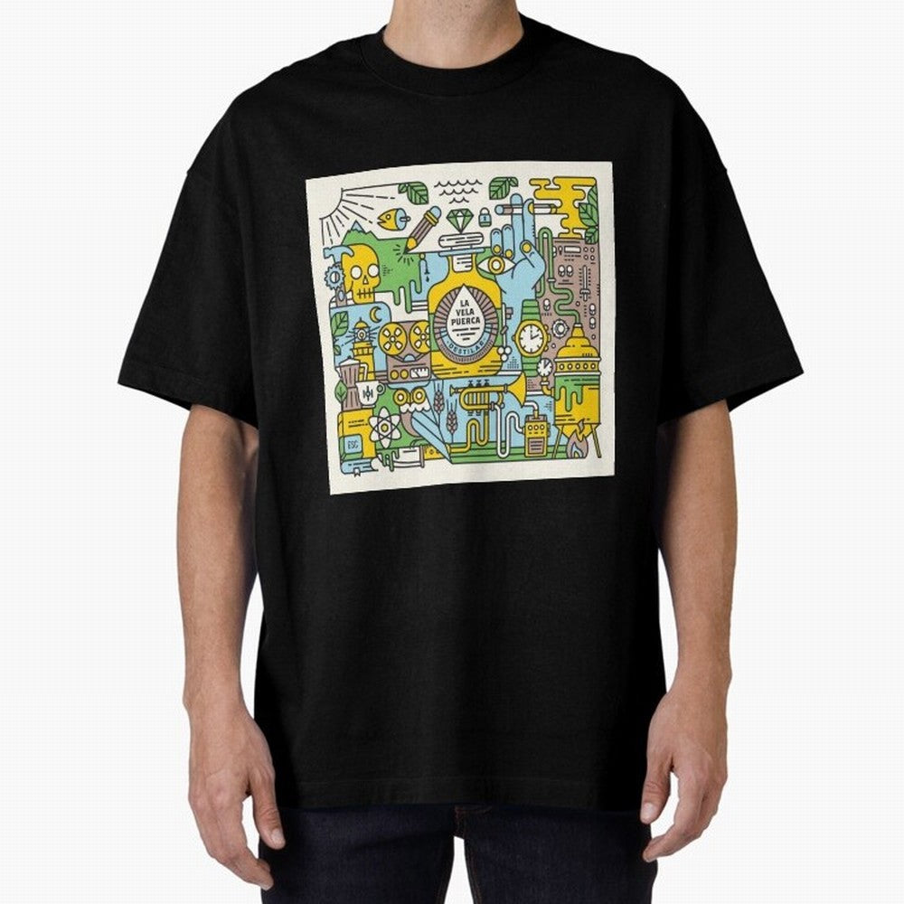 LA VELA PUERCA ROCK Oversized T-Shirt Bring Retro Soccer Energy to Global Football Passion for FIFA World Cup 2026 USA Canada Mexico, Centered on CR7, Brazil, Championship Spirit, Famous Goals, Roaring Crowds and International Football Unity;