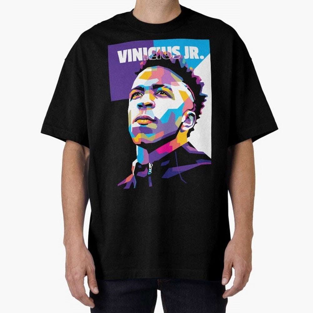 Vinicius Jr. in WPAP Style Essential T-Shirt Feel International Energy from Global Football Passion for FIFA World Cup 2026, Connected to CR7, Argentina, France and Brazil, Classic Soccer Heritage, Championship Pressure, Fan Loyalty and