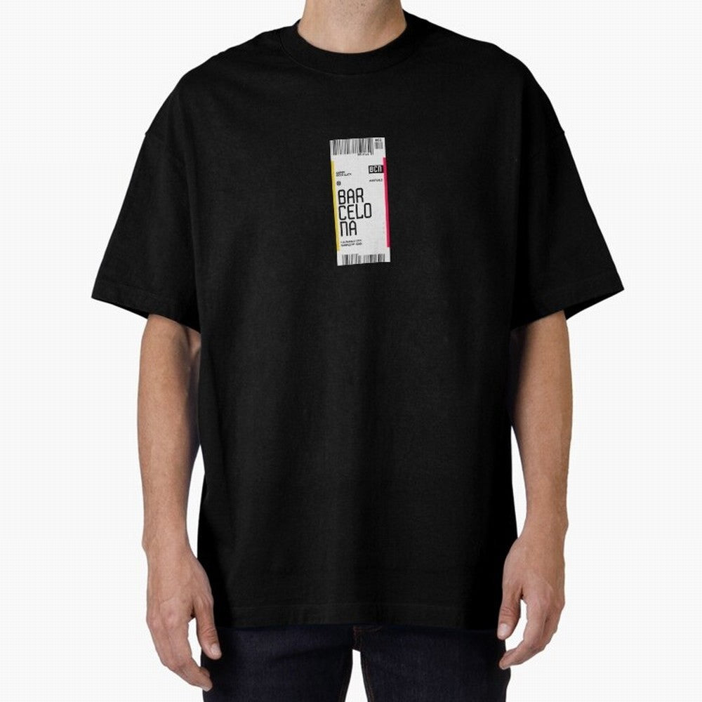 Barcelona Boarding Pass Sparin Travel Ticket Classic T-Shirt Stand Out with Spirit from Match Day Hype around FIFA World Cup 2026 Group Stage, Cristiano Ronaldo, Haaland and CR7, Germany, Sports Nostalgia, International Competition, Famous Players