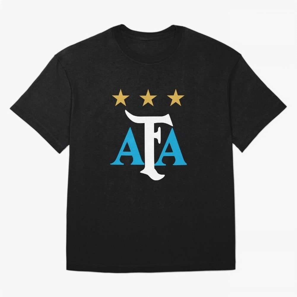 AFA logo - Argentina (light blue, white & gold) Oversized T-Shirt Share FIFA World Cup 2026 USA Canada Mexico for Fans of CR7 and Argentina, France and Brazil, Bringing Football Festival Excitement, Trophy Ambitions, Country Rivalries and Star