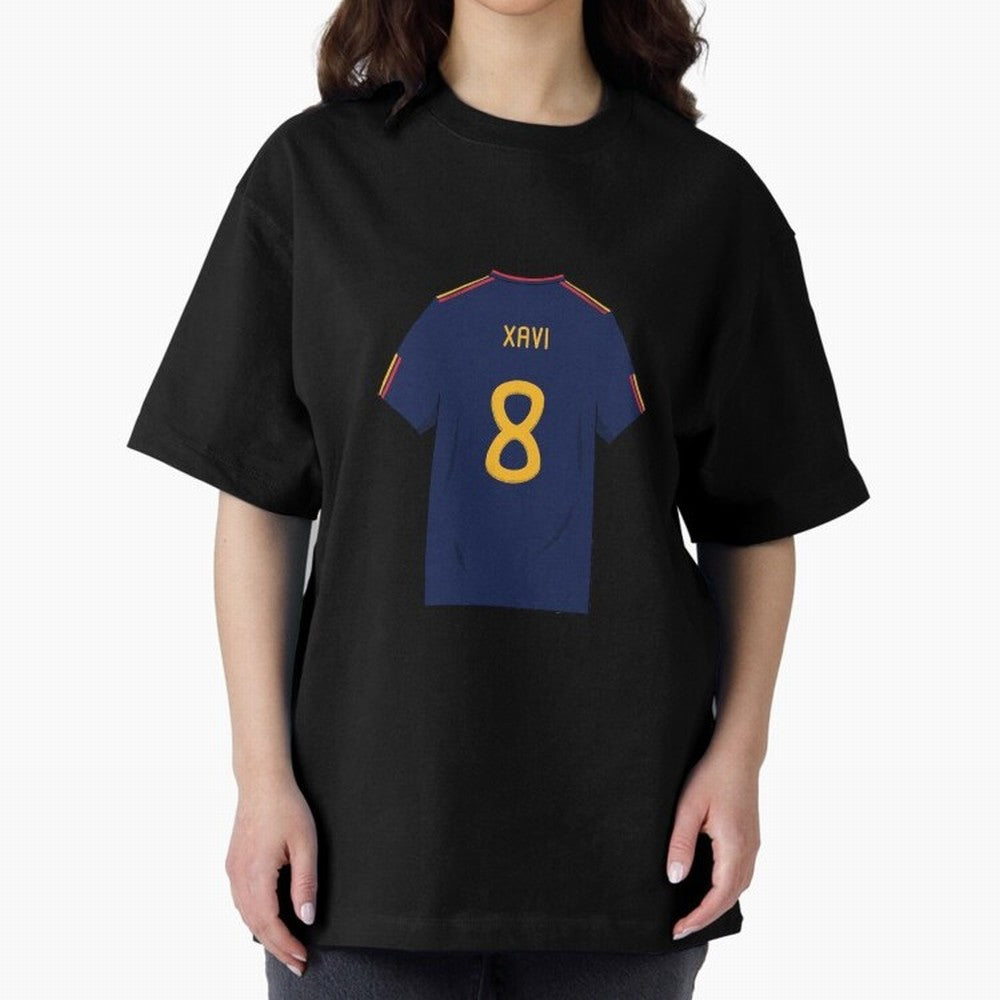 Xavi World Cup 2010 Jersey Oversized T-Shirt Show Passion for the Stars of FIFA World Cup 2026 Group Stage Celebrating CR7, Argentina Energy, Worldwide Fan Energy, Dramatic Goals, Stadium Lights and Championship Celebrations; Ideal for Fans Who