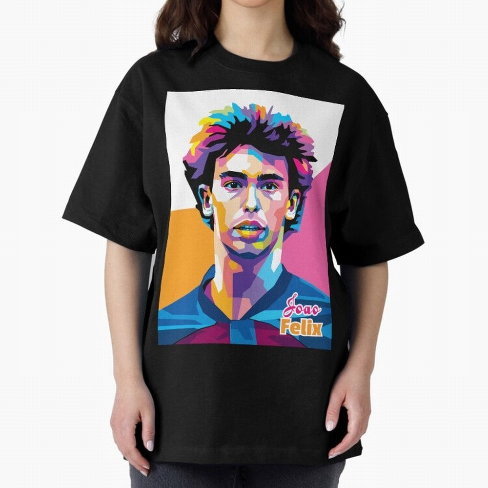 Joao Felix in WPAP Style Oversized T-Shirt Feel International Energy from FIFA World Cup 2026 Group Stage Centered on Neymar, Haaland and Cristiano Ronaldo, France and Portugal Energy, Retro Football Energy, Iconic Rivalries, Trophy Chase Drama and