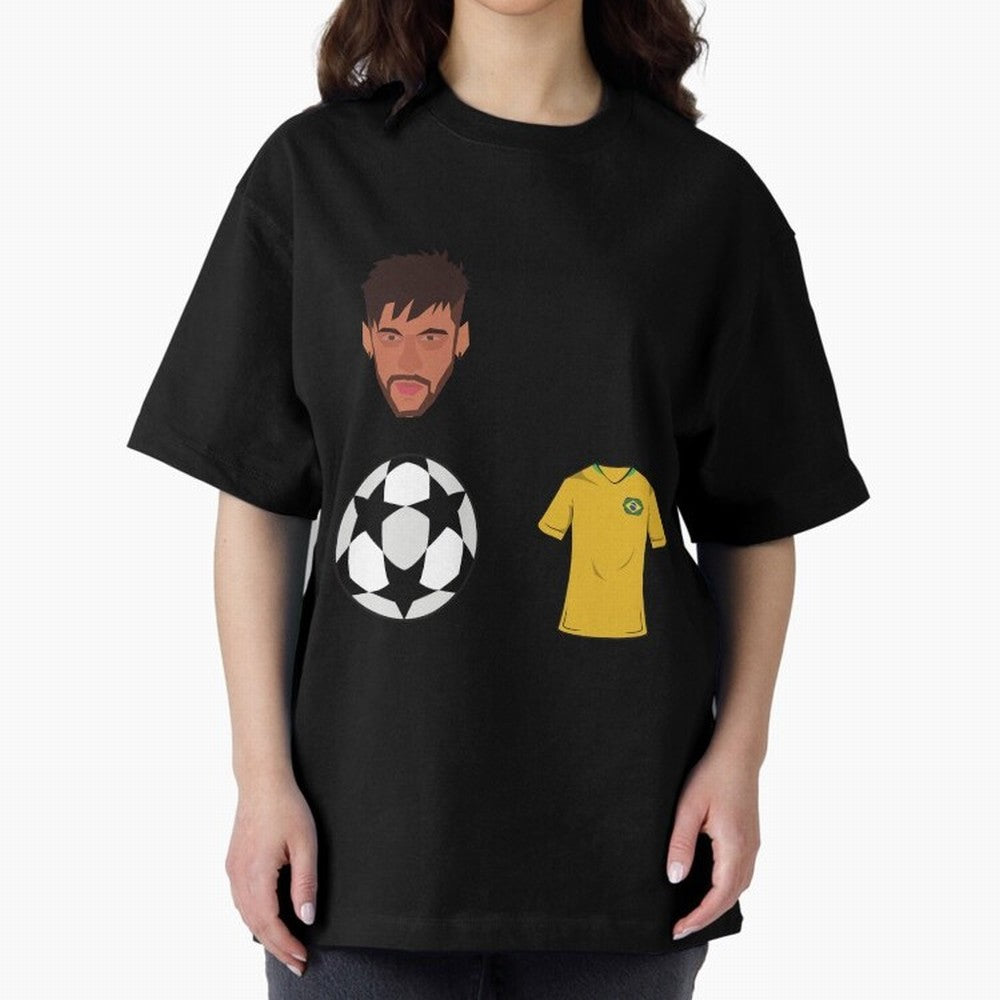 Neymar JR 10 - PSG X Brazil Oversized T-Shirt Remember Match Day Hype around FIFA World Cup 2026 Group Stage, Mbappe and Neymar, Netherlands, Stadium Memories, Football Loyalty, International Chants and Championship Tradition; Ideal for Football