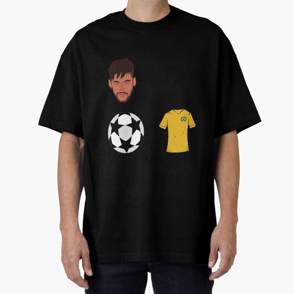 Neymar JR 10 - PSG X Brazil Oversized T-Shirt Remember Match Day Hype around FIFA World Cup 2026 Group Stage, Mbappe and Neymar, Netherlands, Stadium Memories, Football Loyalty, International Chants and Championship Tradition; Ideal for Football