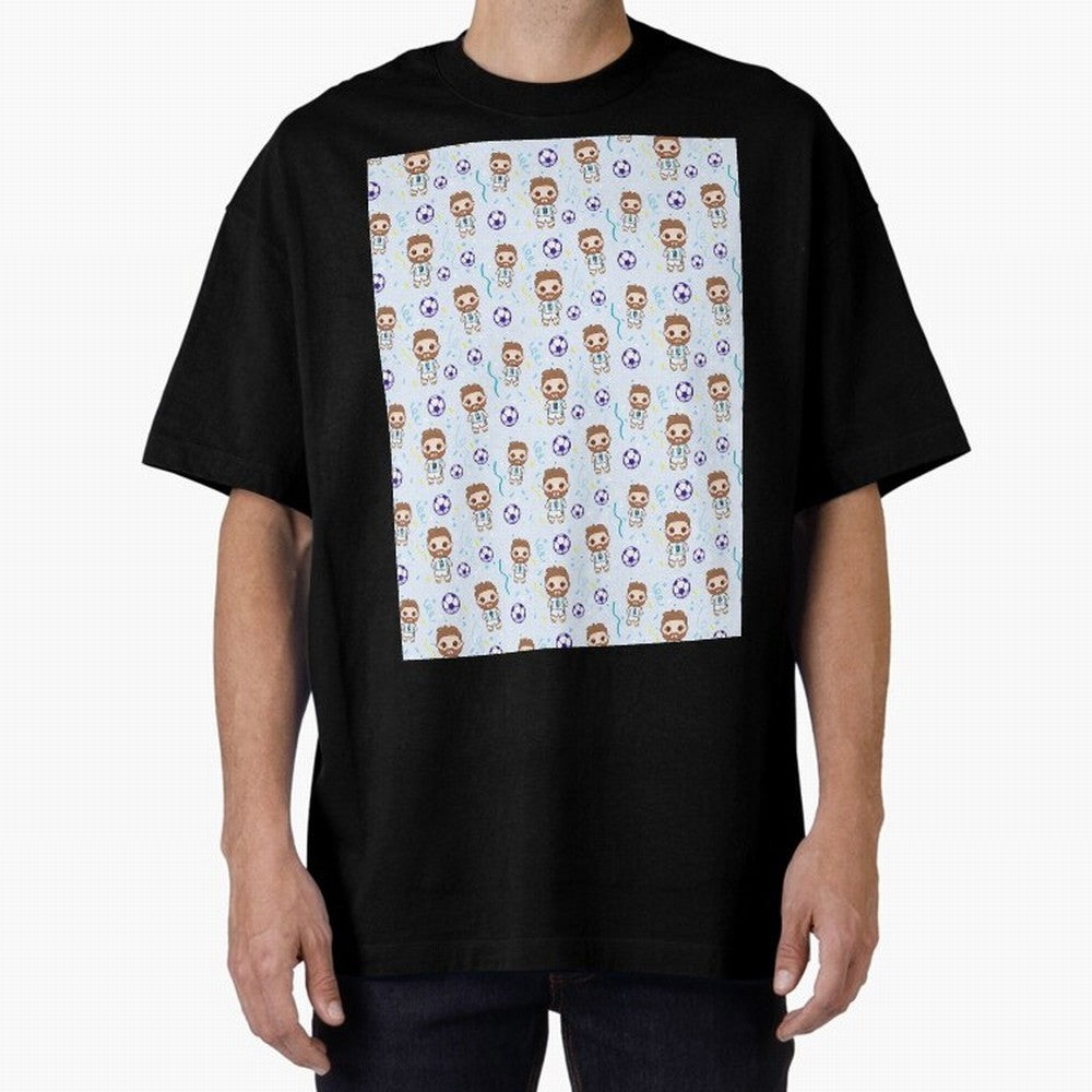 Football Player Pattern Graphic T-Shirt Capture FIFA World Cup 2026 Group Stage Connected to Neymar, Argentina, France and Brazil Energy, Worldwide Fan Energy, Dramatic Goals, Stadium Lights and Championship Celebrations; Ideal for Passionate Fans