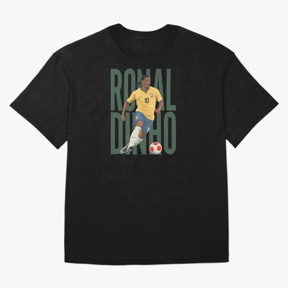 Ronaldinho Gaucho in action Minimalist Graphic Premium T-Shirt Keep the Match Day Mood of Global Football Passion for FIFA World Cup 2026 USA Canada Mexico, Driven by Cristiano Ronaldo, England, Global Supporter Spirit, Legendary Goals, National