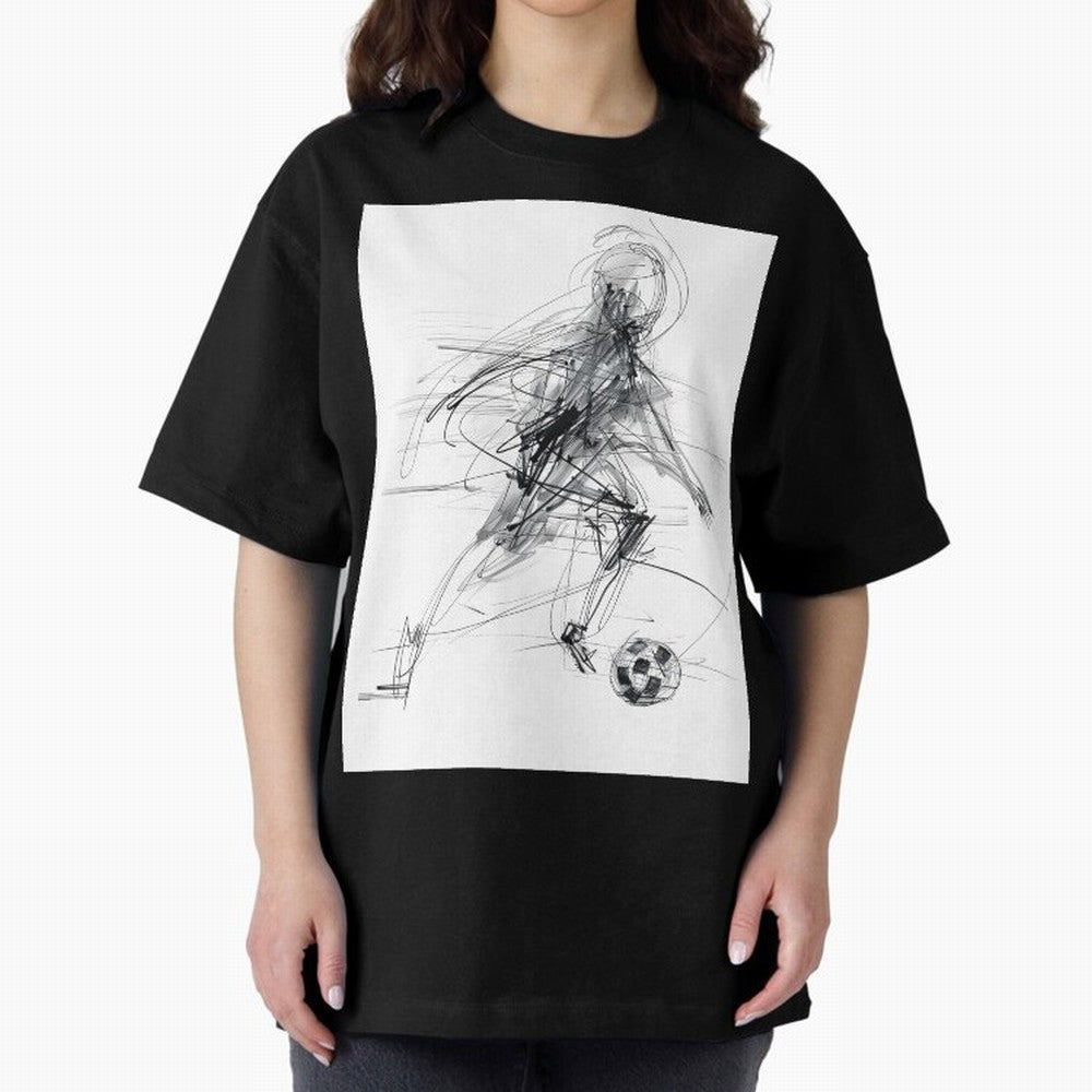 Abstract Soccer Player Sketch ¡ª Minimal Line Art Design Premium T-Shirt Celebrate the Magic of FIFA World Cup 2026 Group Stage Spirit, Driven by Portugal, Messi, Match Day Excitement, Supporter Culture, Golden Goals and Global Football Passion;