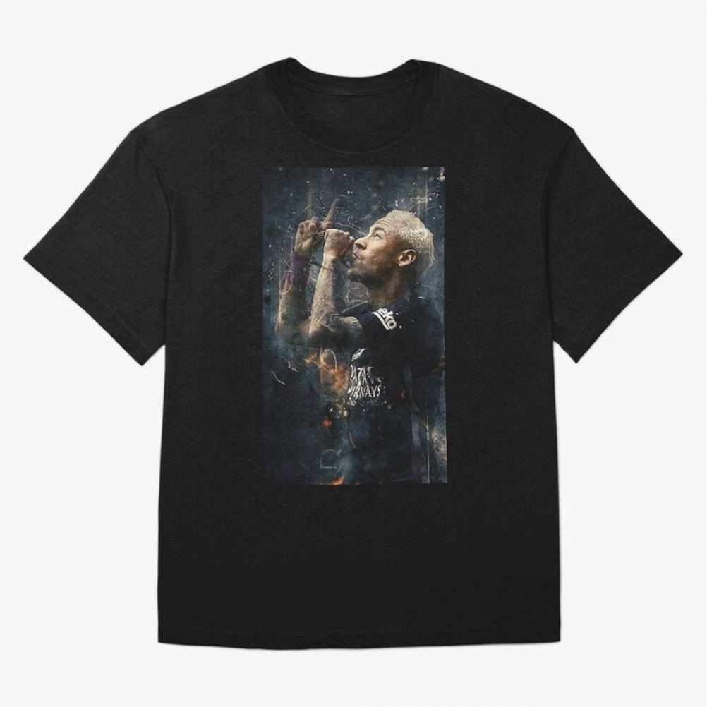 Illustration Neymar Design Classic T-Shirt Represent FIFA World Cup 2026 USA Canada Mexico for Fans of Mbappe and Neymar and England, France and Netherlands, Bringing Retro Football Energy, Iconic Rivalries, Trophy Chase Drama and Stadium