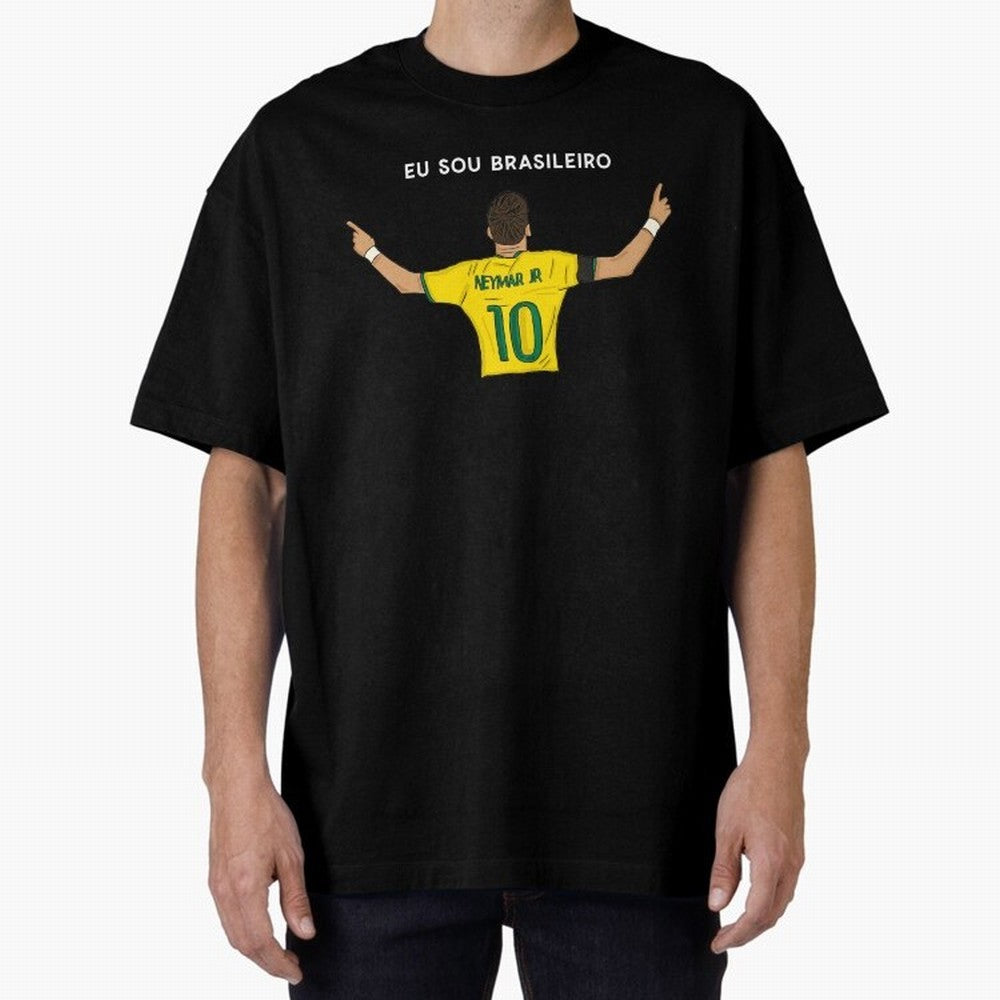 Neymar Jr Brazil Oversized T-Shirt Bring Global Tournament Vibes to FIFA World Cup 2026 Group Stage for Fans of Haaland and Spain, Bringing Classic Soccer Heritage, Championship Pressure, Fan Loyalty and International Pride; Perfect for Supporters