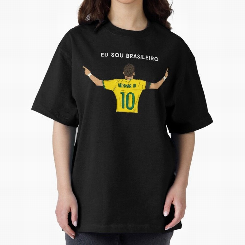 Neymar Jr Brazil Oversized T-Shirt Bring Global Tournament Vibes to FIFA World Cup 2026 Group Stage for Fans of Haaland and Spain, Bringing Classic Soccer Heritage, Championship Pressure, Fan Loyalty and International Pride; Perfect for Supporters