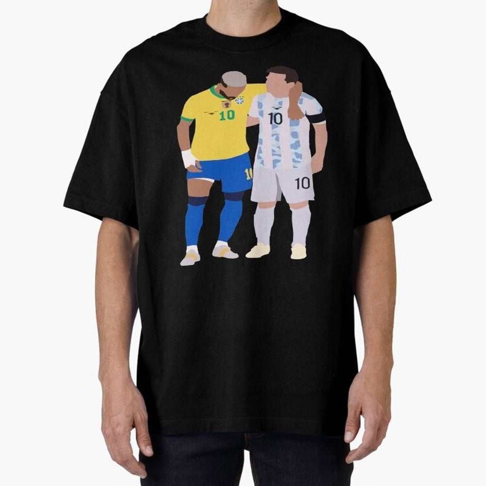 Messi and Neymar Copa America Friends Oversized T-Shirt Show Fan Pride Across FIFA World Cup 2026 USA Canada Mexico Celebrating Messi, Neymar and Mbappe, Argentina, France and Brazil Energy, Football Passion, Legendary Performances, Festival Vibes
