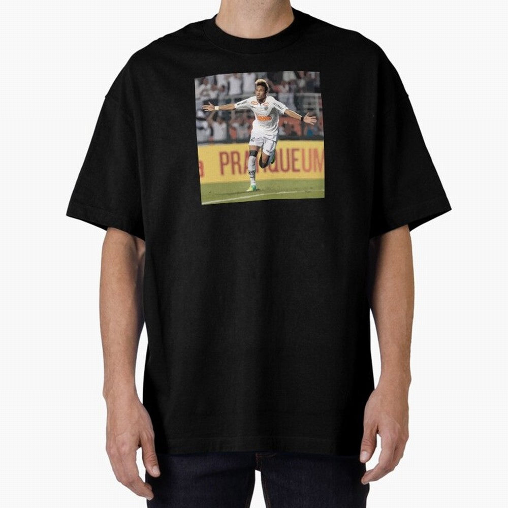 Neymar of Santos celebrating Classic T-Shirt Make Memories around FIFA World Cup 2026 for Fans of Messi, Neymar and Mbappe and Spain and Netherlands, Bringing Global Supporter Spirit, Legendary Goals, National Colors and Tournament Celebration;