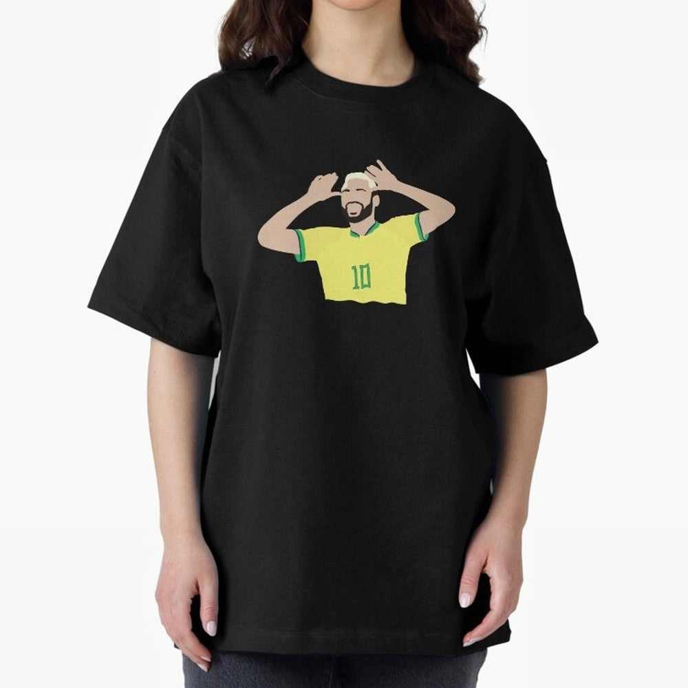 neymar cute vector Oversized T-Shirt Celebrate Football Dreams Across FIFA World Cup 2026 USA Canada Mexico Connected to Haaland and Mbappe, Portugal, Spain and Germany Energy, Sports Nostalgia, International Competition, Famous Players and
