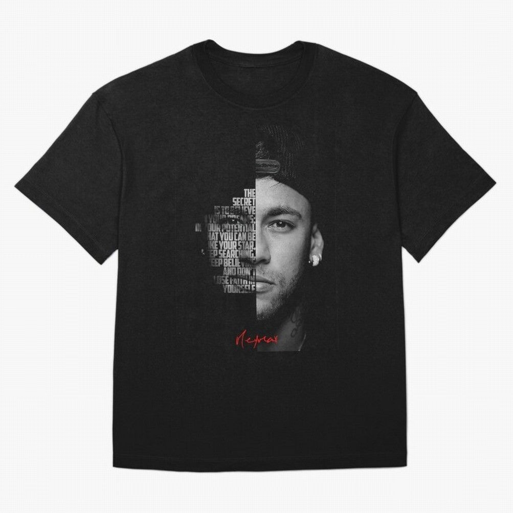 Black and white Neymar Jr quote. Oversized T-Shirt Refresh FIFA World Cup 2026 USA Canada Mexico Spirit, Celebrating Brazil, Messi, Vintage Soccer Flavor, Modern Football Stars, National Flags and Final Night Emotion; Perfect for Fans, Collectors,