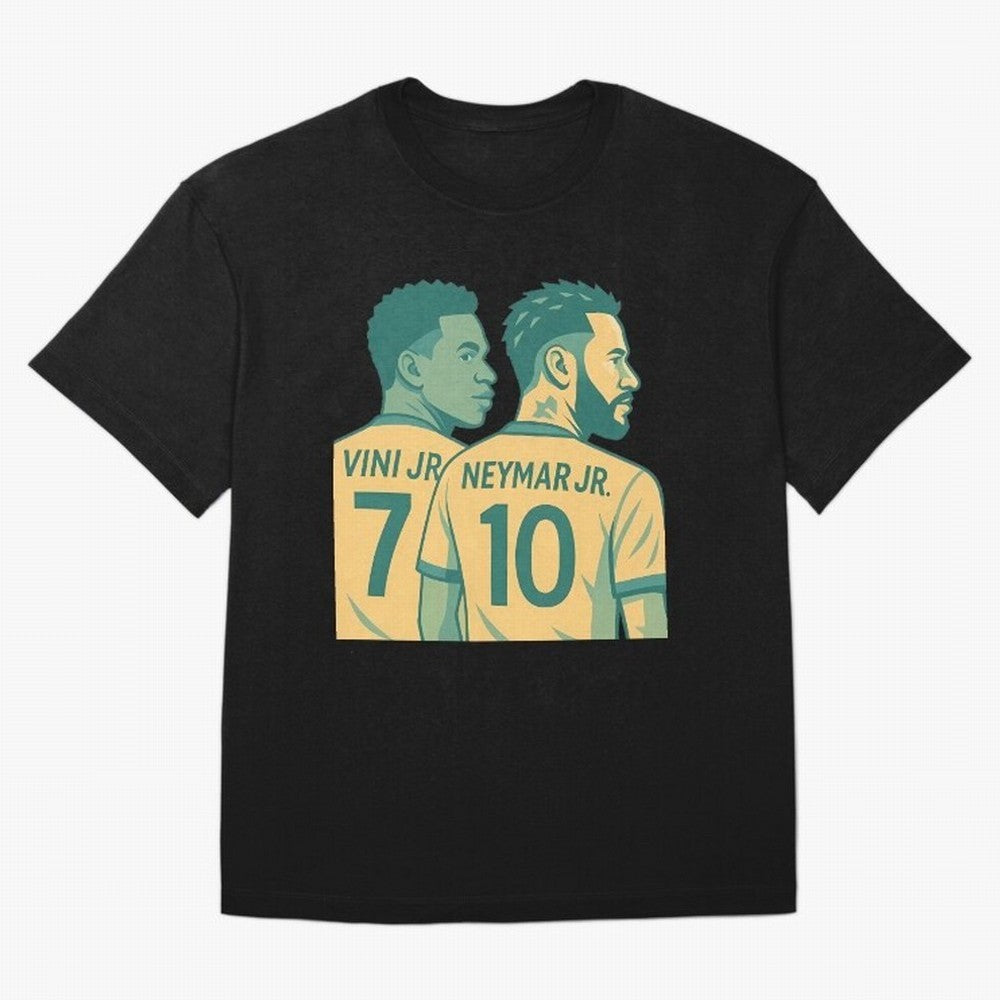 Vini Jr and Neymar Jr side-by-side Classic T-Shirt Cheer for the FIFA World Cup 2026 Group Stage Journey through Cristiano Ronaldo Highlights, England, France and Netherlands Pride, Stadium Chants, National Pride, Trophy Dreams and Unforgettable